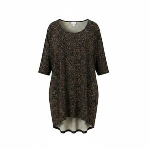 LuLaRoe Irma Tunic Top Womens Small S Dark Floral Paisley High Low Elbow Sleeve